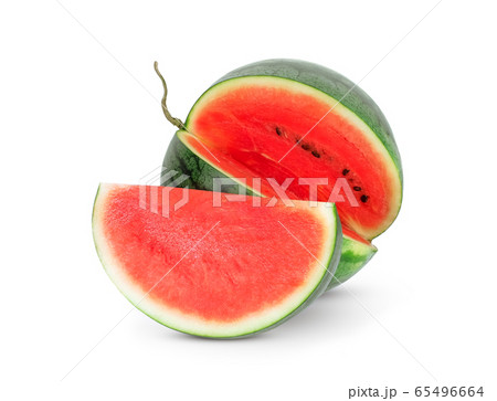watermelon with half isolated on white background 65496664