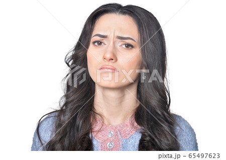 Portrait of beautiful woman isolated on white Portrait of beautiful woman isolated on white 65497623
