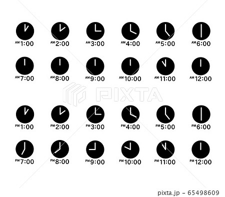 時計のアイコンのセット／時間／シンプル 65498609