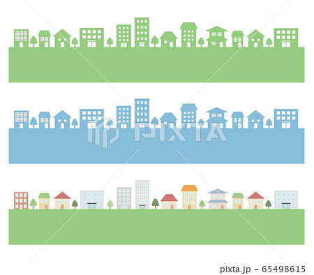 街並みの背景イラスト 町 シンプルのイラスト素材