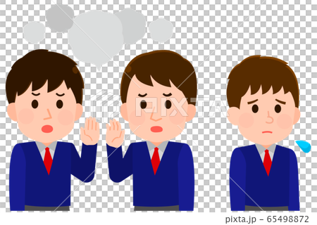 噂話をする男子高生 孤立する男子高生 イラストのイラスト素材