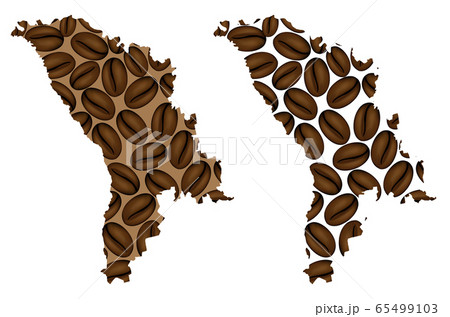 Moldova -  map of coffee bean 65499103