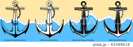 Four different Admiralty Pattern anchors outline 65499619
