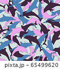 Artistic colorful dolphins in jumping action with 65499620