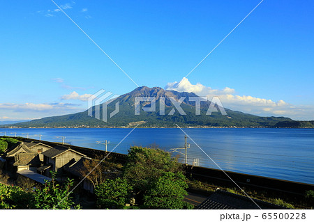 名勝「仙巌園」と桜島 65500228
