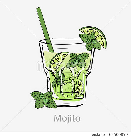 Mojito Cocktail Green Cocktail Slice Lime のイラスト素材