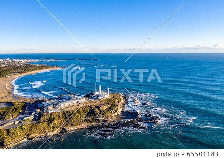 早朝の犬吠埼灯台 千葉県銚子市 の写真素材