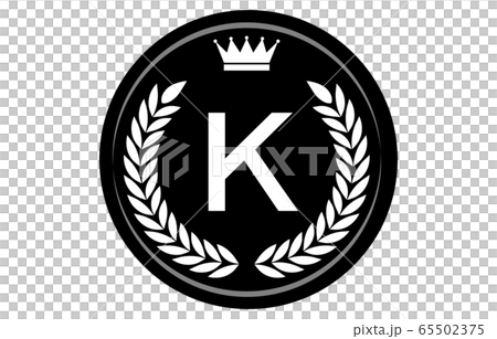 單色字母獎牌K的矢量圖 單色字母獎牌K的矢量圖 65502375