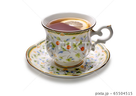A cup of tea with lemon isolated on white background A cup of tea with lemon isolated on white background 65504515