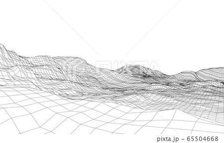 Abstract 3d wire-frame landscape. Blueprint style Abstract 3d wire-frame landscape. Blueprint style 65504668