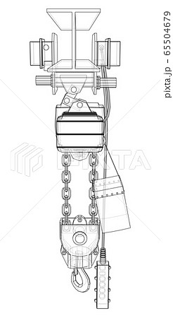 Winch or lifting machine concept outline. Vector Winch or lifting machine concept outline. Vector 65504679