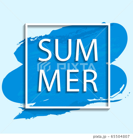 vector summer illustration of white frame on blue background 65504807