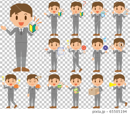 Businessman facial expression gesture set Businessman facial expression gesture set 65505194