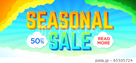Seasonal sale banner. For Website. Sale and discounts banner. Vector illustration 65505724