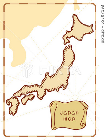 レトロな日本地図のイラスト素材