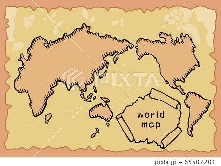レトロな世界地図のイラスト素材