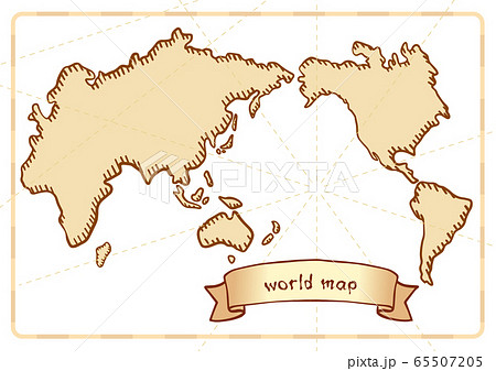 レトロな世界地図のイラスト素材
