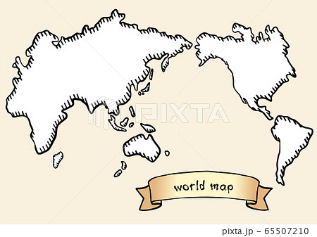 レトロな世界地図のイラスト素材
