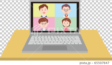 ノートパソコンでテレビ会議 65507647