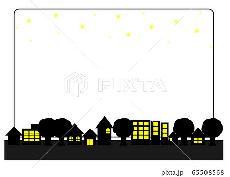 家 建物 風景 木 夜のイラスト素材