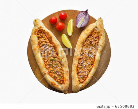 Isolated traditional Lebanese meat pies Isolated traditional Lebanese meat pies 65509692