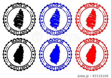 Made in Saint Lucia rubber stamp Made in Saint Lucia rubber stamp 65510109