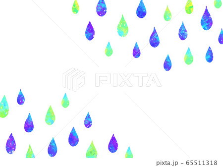 雨 水滴の水彩ベクターイラスト4のイラスト素材