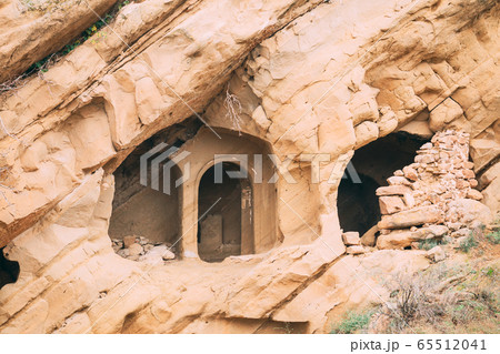 Sagarejo Municipality, Kakheti Region, Georgia. Ancient Rock-hewn Georgian Orthodox David Gareja Monastery Complex. Monastery Is Located Is Southeast Of Tbilisi. 6th . Hundreds Of Cells, Churches 65512041
