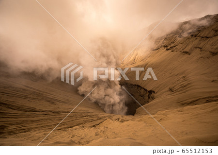 Mount Bromo volcano during sunrise in East Java, 65512153