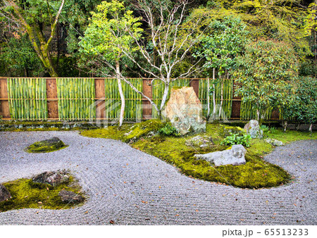 京都 南禅寺の枯山水庭園の写真素材