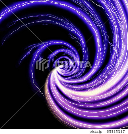 紫色の稲妻が渦巻く抽象的な背景 65515317