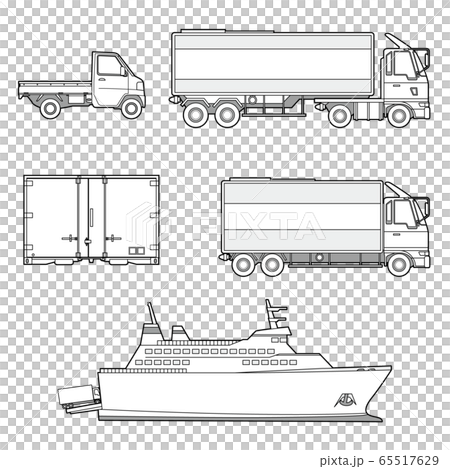 Means of transportation: truck, container, transportation ship 65517629