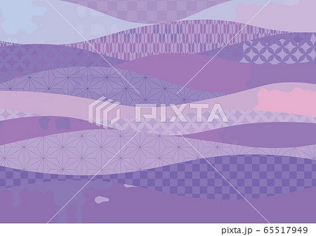 和柄の波模様背景 紫色のイラスト素材