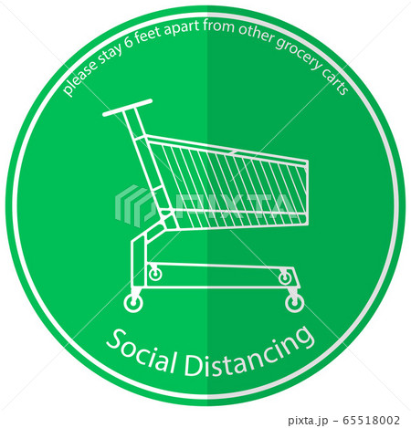Icon Symbol grocery carts at the supermarket Keep the length of two grocery carts between you and other shoppers, concept Prevents the spread of covid19 Coronavirus, vector illustration Icon Symbol grocery carts at the supermarket Keep the length of two grocery carts between you and other shoppers, concept Prevents the spread of covid19 Coronavirus, vector illustration 65518002