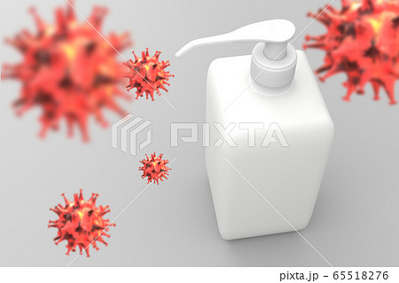 手指消毒用アルコール イメージ CG 手指消毒用アルコール イメージ CG 65518276