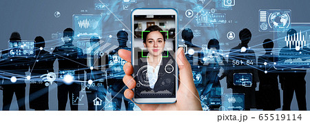 顔認証　個人認証　生体認証 65519114