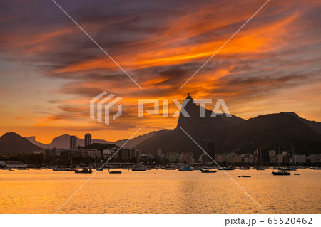 Beautiful panorama of Rio de Janeiro at twilight, Brazil. 65520462