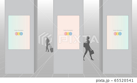 Digital signage installed on pillars 65520541