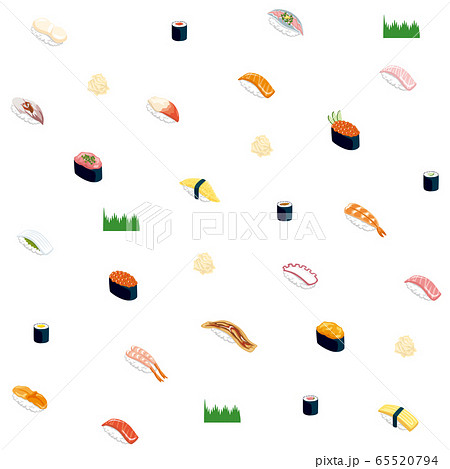 お寿司パターン 整列 のイラスト素材