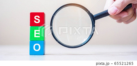 SEO (Search Engine Optimization) text wooden cube SEO (Search Engine Optimization) text wooden cube 65521265