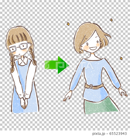 コンタクトレンズうつけた女性のイラスト素材