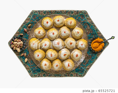 Isolated Egyptian cookies "Kahk El Eid". 65525721