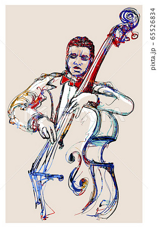 playing double bass . Classical musician jazz 65526834