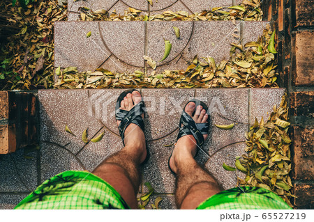point of view on men's feet on the stairs point of view on men's feet on the stairs 65527219