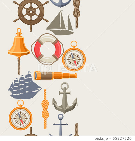 Seamless pattern with symbols and items. Seamless pattern with symbols and items. 65527526