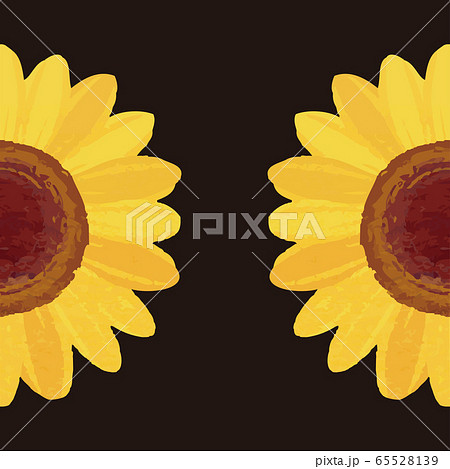 ひまわり 夏 花 背景 イラスト素材 水彩 コピースペースのイラスト素材