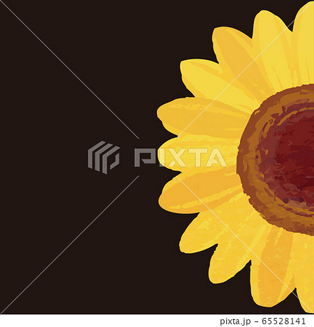 ひまわり 夏 花 背景 イラスト素材 水彩 コピースペースのイラスト素材
