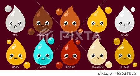 Abstract Food Drop Vector Flat Cartoon Character 65528925