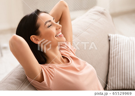 Girl having rest at home on the weekend 65529969