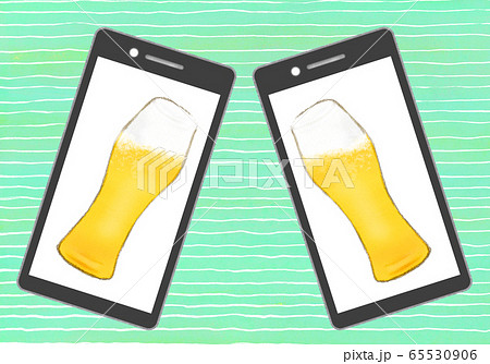 オンライン飲み会-カジュアル-細グラス オンライン飲み会-カジュアル-細グラス 65530906